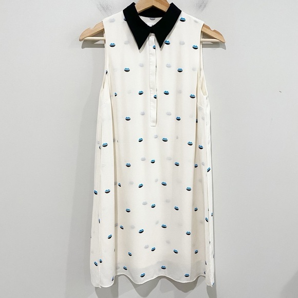 A.L.C. Reese Lips Print Silk Dress Size 2 - Picture 2 of 12